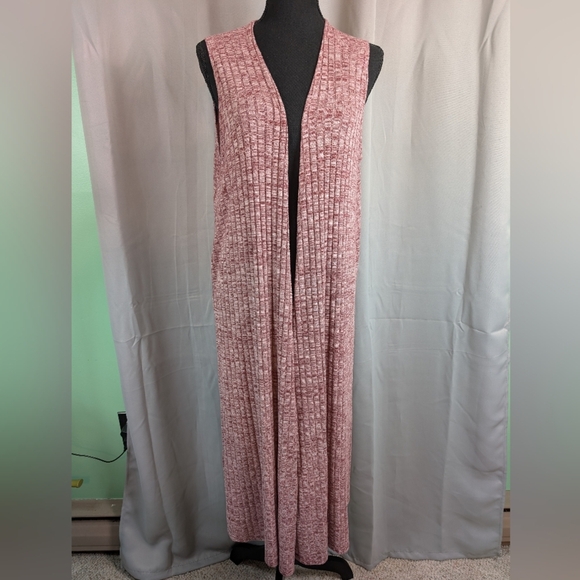 LuLaRoe Pink Sleeveless Pleated Cardigan - Picture 1 of 6
